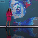 La meteoróloga Silvia Laplana en el 'Telediario 2' de La 1