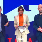 Jesús Cintora, Marta Flich y Gonzalo Miró, en el estreno de 'Directo a la gente'