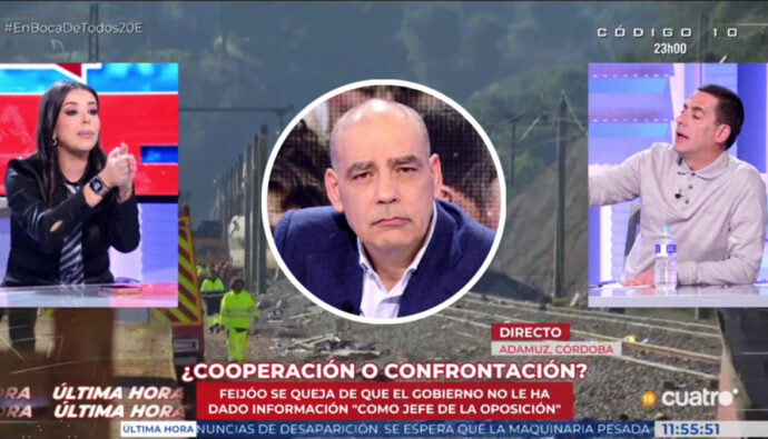 Montaje con Antonio Naranjo, Sarah Santaolalla y Nacho Abad