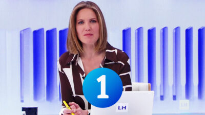 Silvia Intxaurrondo y logo de La 1