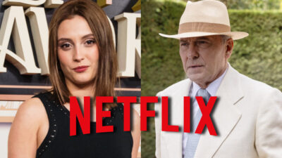 Ana Garcés, José Coronado y el logo de Netflix