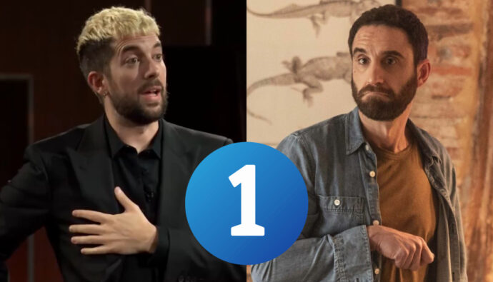 Broncano en 'La Revuelta', Dani Rovira y el logo de La 1 de RTVE