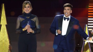 Sandra Barneda y Xuso Jones en las Campanadas de Telecinco