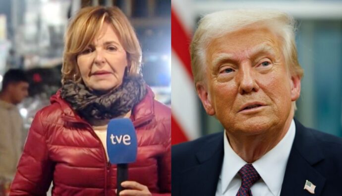 Almudena Ariza y Donald Trump.
