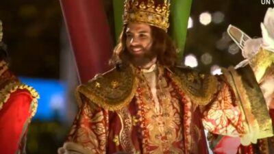 Rey Gaspar en la Cabalgata de Reyes.