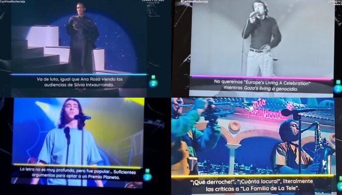 Los rótulos de 'Cachitos' en Nochevieja.