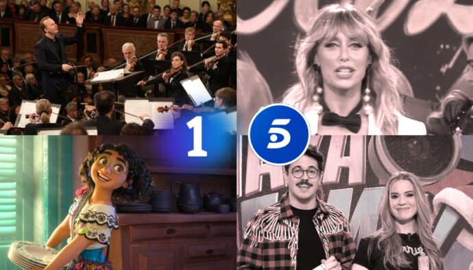 La 1 arrasa en Año Nuevo y Telecinco anota su segundo peor día histórico.