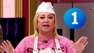 Belén Esteban en el estreno de 'Top Chef' y logo de La 1 de RTVE