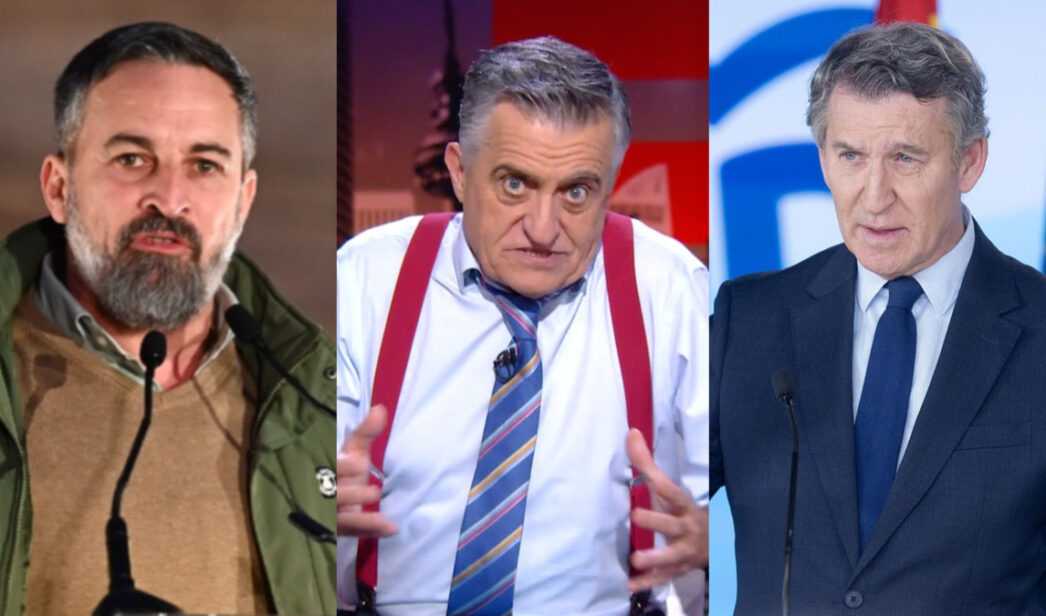 Santiago Abascal, el Gran Wyoming y Alberto Núñez Feijóo