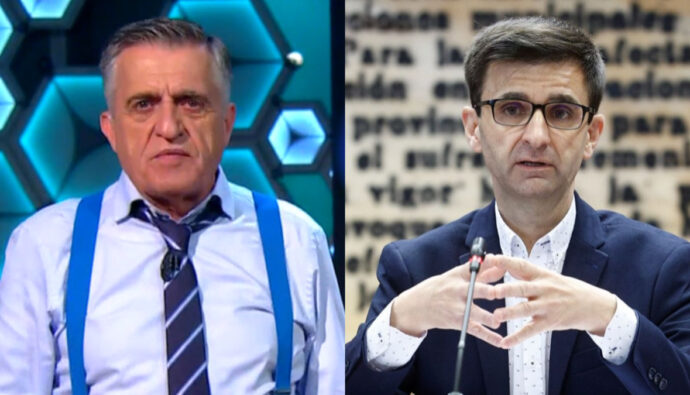 El Gran Wyoming en 'El Intermedio' y el presidente de RTVE, José Pablo López