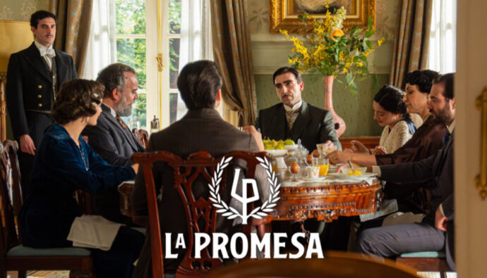 Reparto de 'La Promesa' y logo de la ficción de RTVE