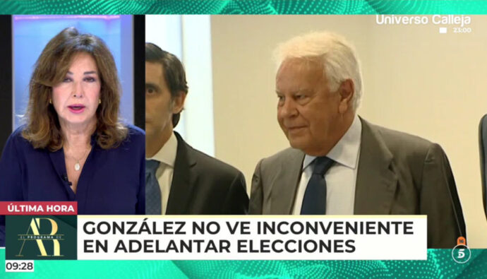 Aba Rosa Quintana se queda sin declaraciones en directo de Felipe González