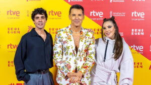 Javier Ambrossi, Jesús Vázquez e Inés Hernand, presentadores del Benidorm Fest 2026.