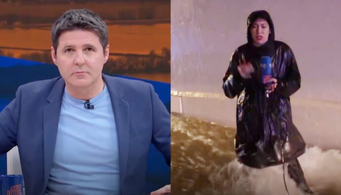 Jesús Cintora y una reportera en 'Malas Lenguas'.