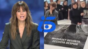 Protestas en 'Informativos Telecinco' por los despidos.