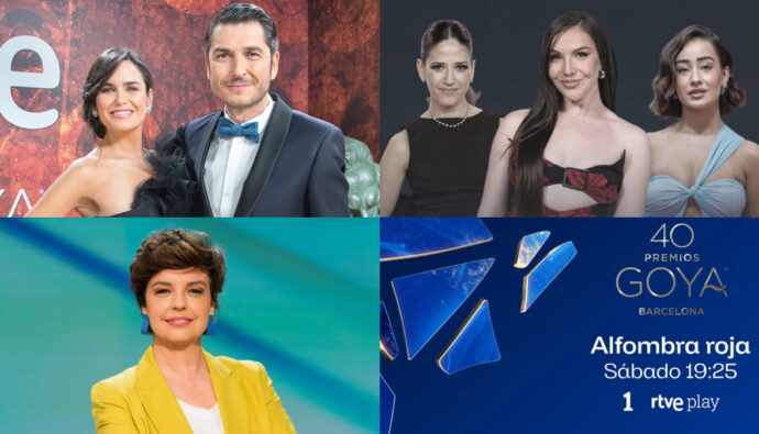 Los presentadores de la alfombra roja de los Goya 2026 en RTVE.
