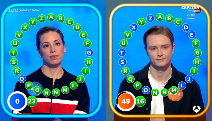 Rosa Rodríguez y Manu Pascual en 'Pasapalabra'.