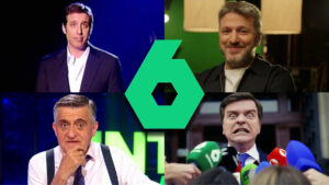 Emilio Aragón en el nacimiento de La Sexta, Aimar Bretos, Wyoming y Marc Giró