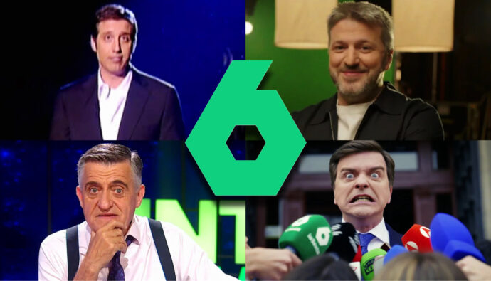 Emilio Aragón en el nacimiento de La Sexta, Aimar Bretos, Wyoming y Marc Giró