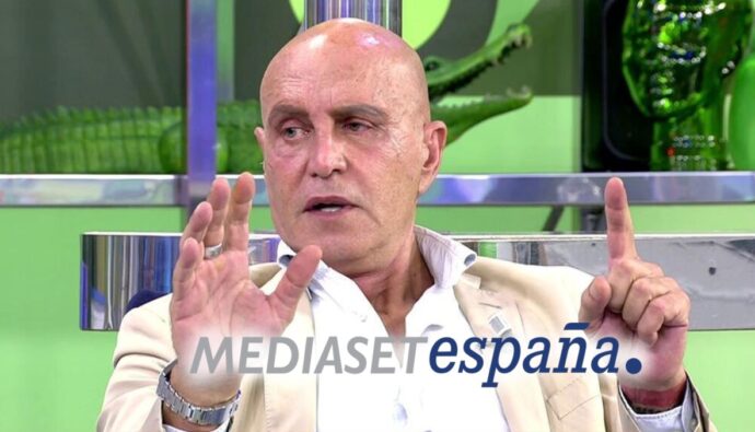 Kiko Matamoros en 'Sálvame' y el logo de Mediaset