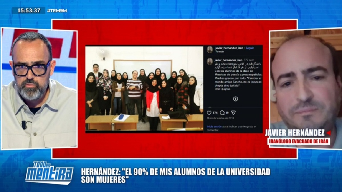 Risto Mejide entrevista a un profesor en Irán en 'Todo es mentira'.