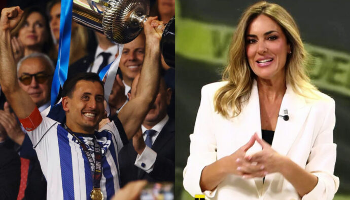 Oyarzabal levantando la Copa del Rey y Veronica Dulanto en 'Visto lo visto'
