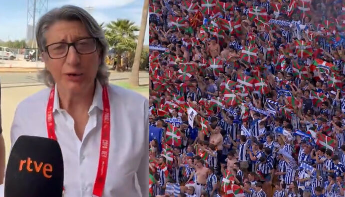 Juan Carlos Rivero, comentarista deportivo de TVE en la final de la Copa del Rey