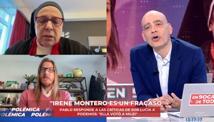 Sor Lucía Caram, Pablo Fernández y Nacho Abad en 'En boca de todos'