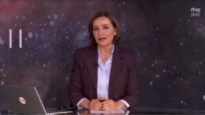 Pepa Bueno en el Telediario 2 de TVE.