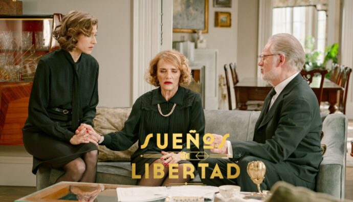 Marta, doña Clara y Damián en 'Sueños de libertad'