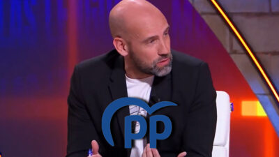 Gonzalo Miró en 'Malas Lenguas Noche' y logo del PP