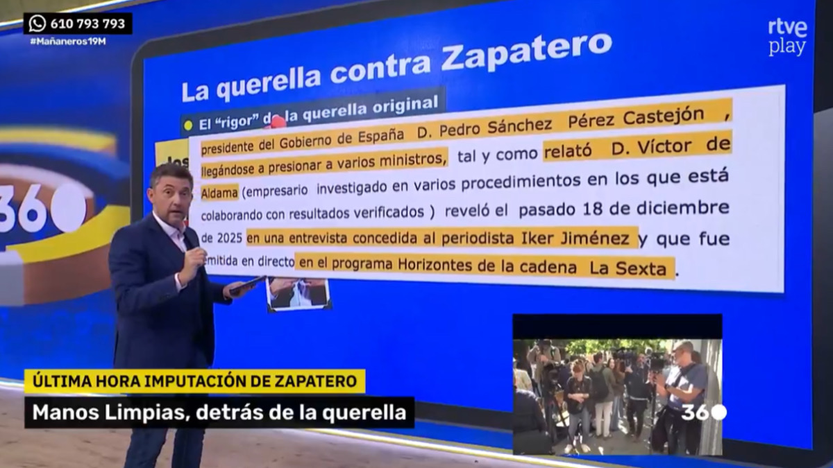 Javier Ruiz analiza la querella a Zapatero en 'Mañaneros 360'