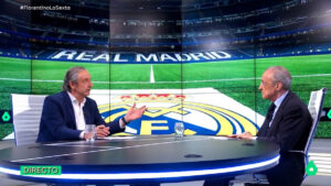 Josep Pedrerol y Florentino Pérez en su entrevista en La Sexta