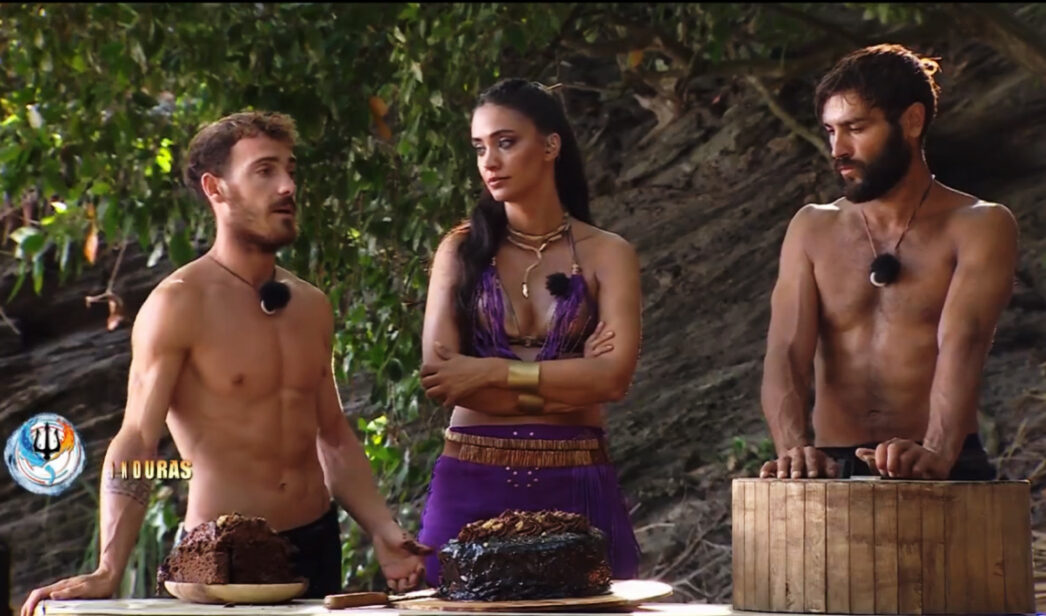 María Lamela junto a Aratz Lakuntza y Gerard Arias en 'Supervivientes'