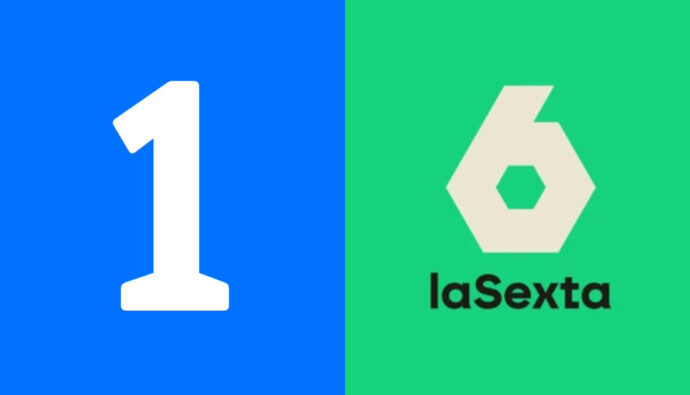 Logos de La 1 de TVE y La Sexta