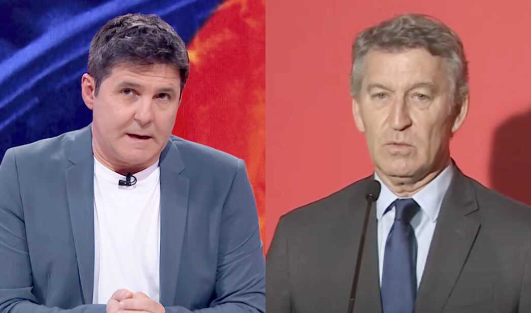 Jesús Cintora y Alberto Núñez Feijoo.