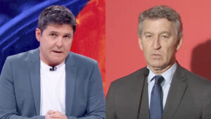 Jesús Cintora y Alberto Núñez Feijoo.