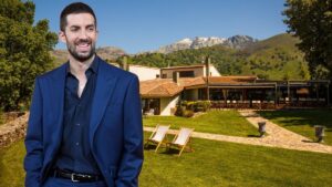 Davdi Broncano y una imagen del hotel Nabia de Candeleda