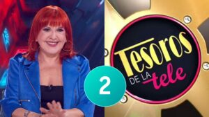 Loles León y el logo de 'Tesoros de la tele'