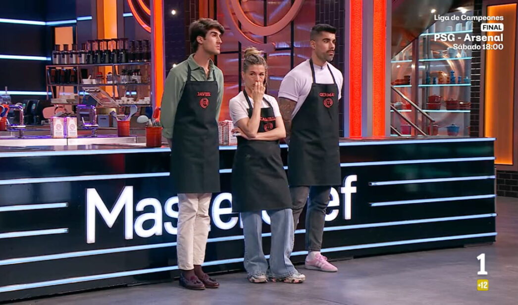 Javier, Camilla y Germán en 'MasterChef 14'.