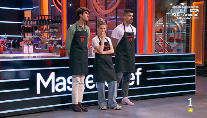 Javier, Camilla y Germán en 'MasterChef 14'.