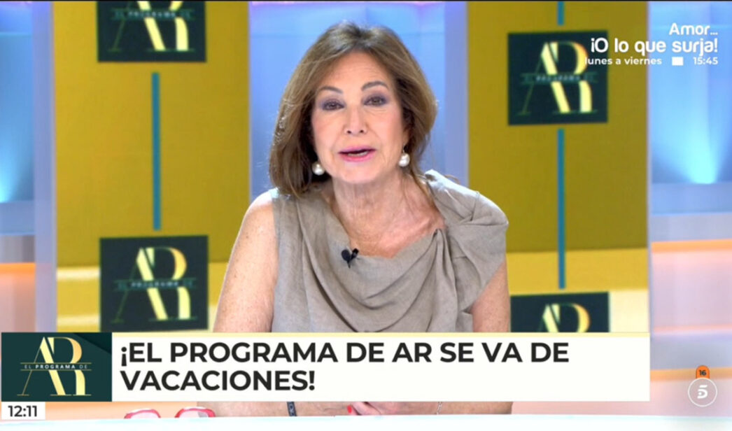 Ana Rosa Quintana se despide por vacaciones