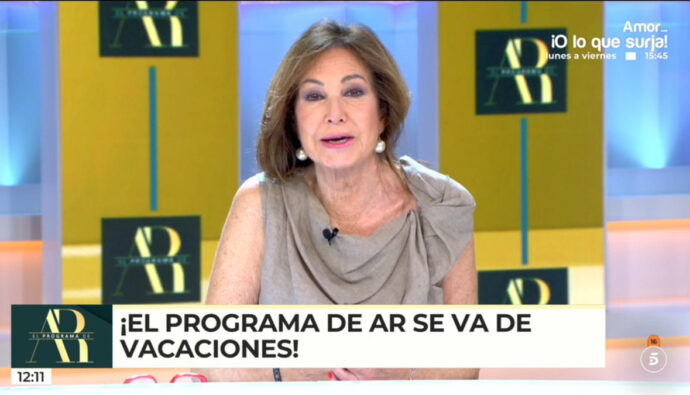 Ana Rosa Quintana se despide por vacaciones