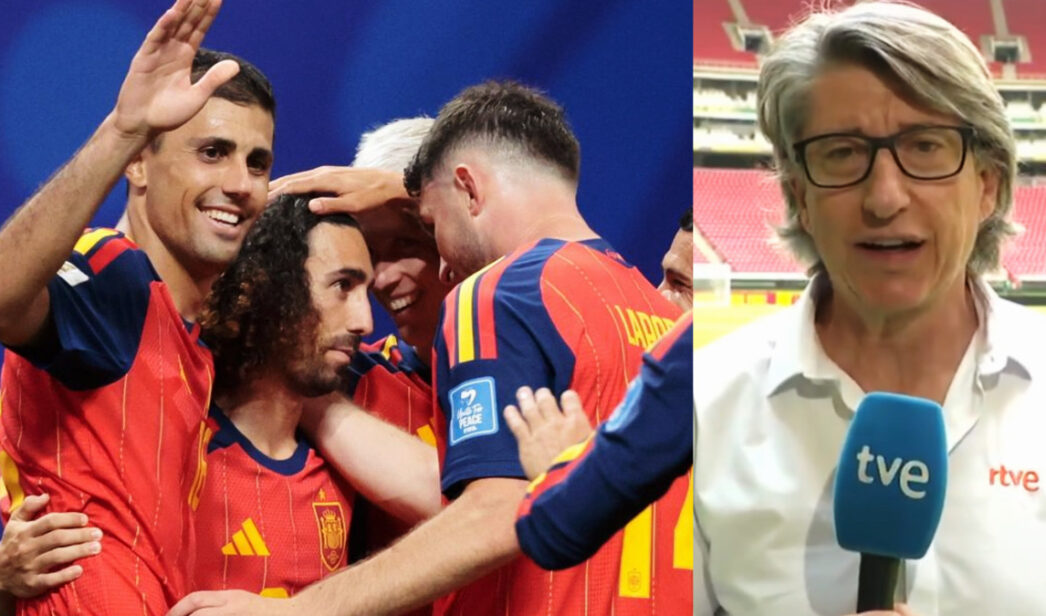Parte de la Selección Española y Juan Carlos Rivero