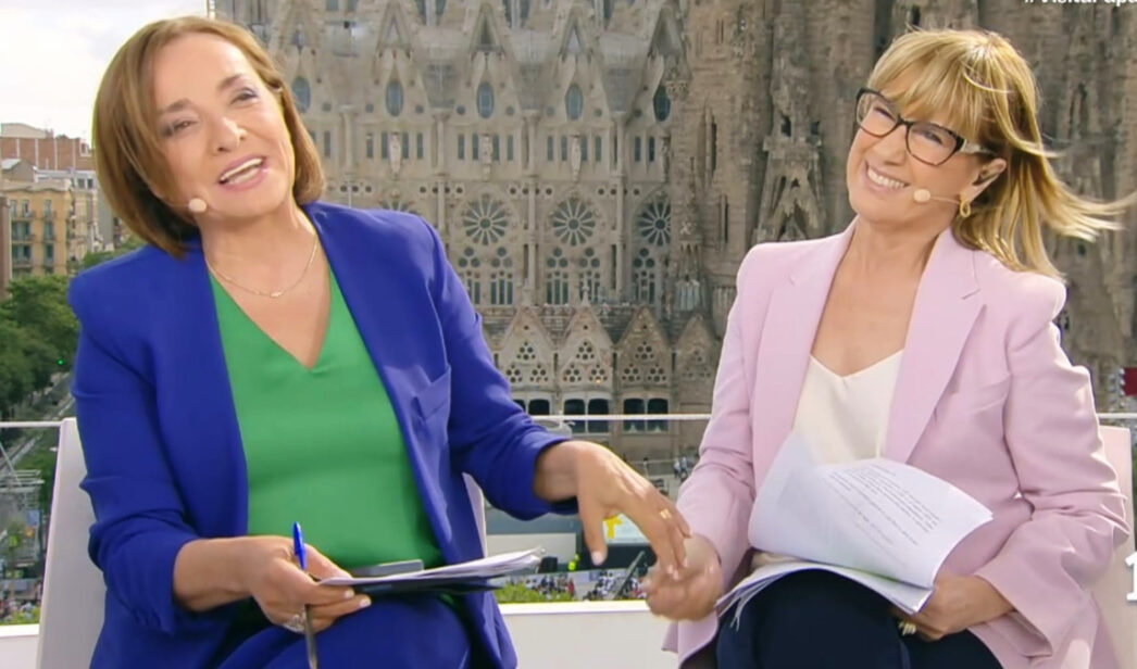 Pepa Bueno y Gemma Nierga, en la retransmisión de TVE de la visita del Papa
