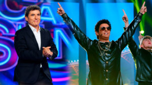 Manel Fuentes y J Kbello en su imitación de Bruno Mars, en la Gala 11 de 'Tu cara me suena 13'