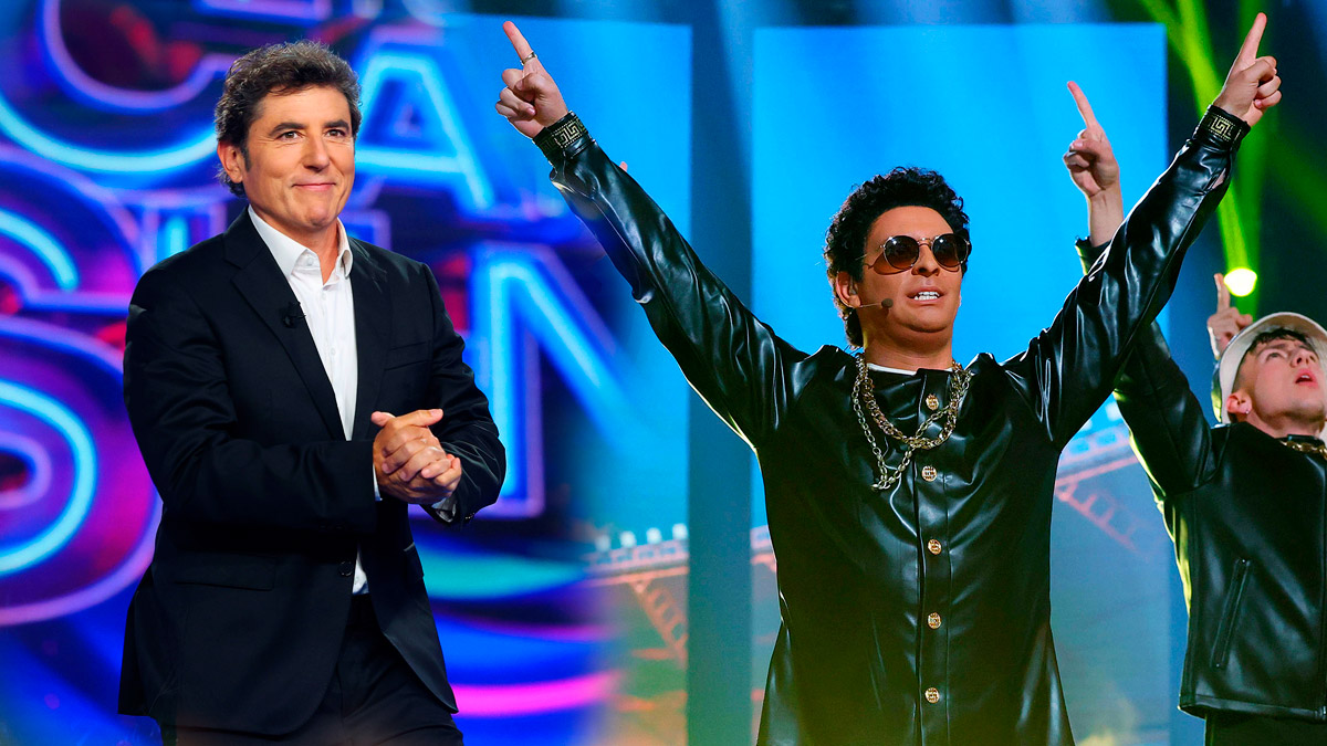 Manel Fuentes y J Kbello en su imitación de Bruno Mars, en la Gala 11 de 'Tu cara me suena 13'