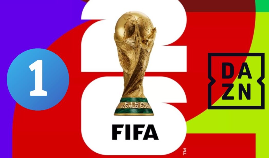 Logo oficial del Mundial FIFA 2026 y los logotipos de La 1 y DAZN