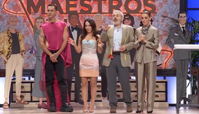 Luis de Javier, María Escoté, Lorenzo Caprile y Raquel Sánchez Silva en 'Maestros de la costura Celebrity'