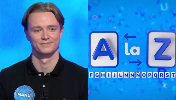 Manu Pascual y el logo de 'AlaZ', nueva prueba de 'Pasapalabra'